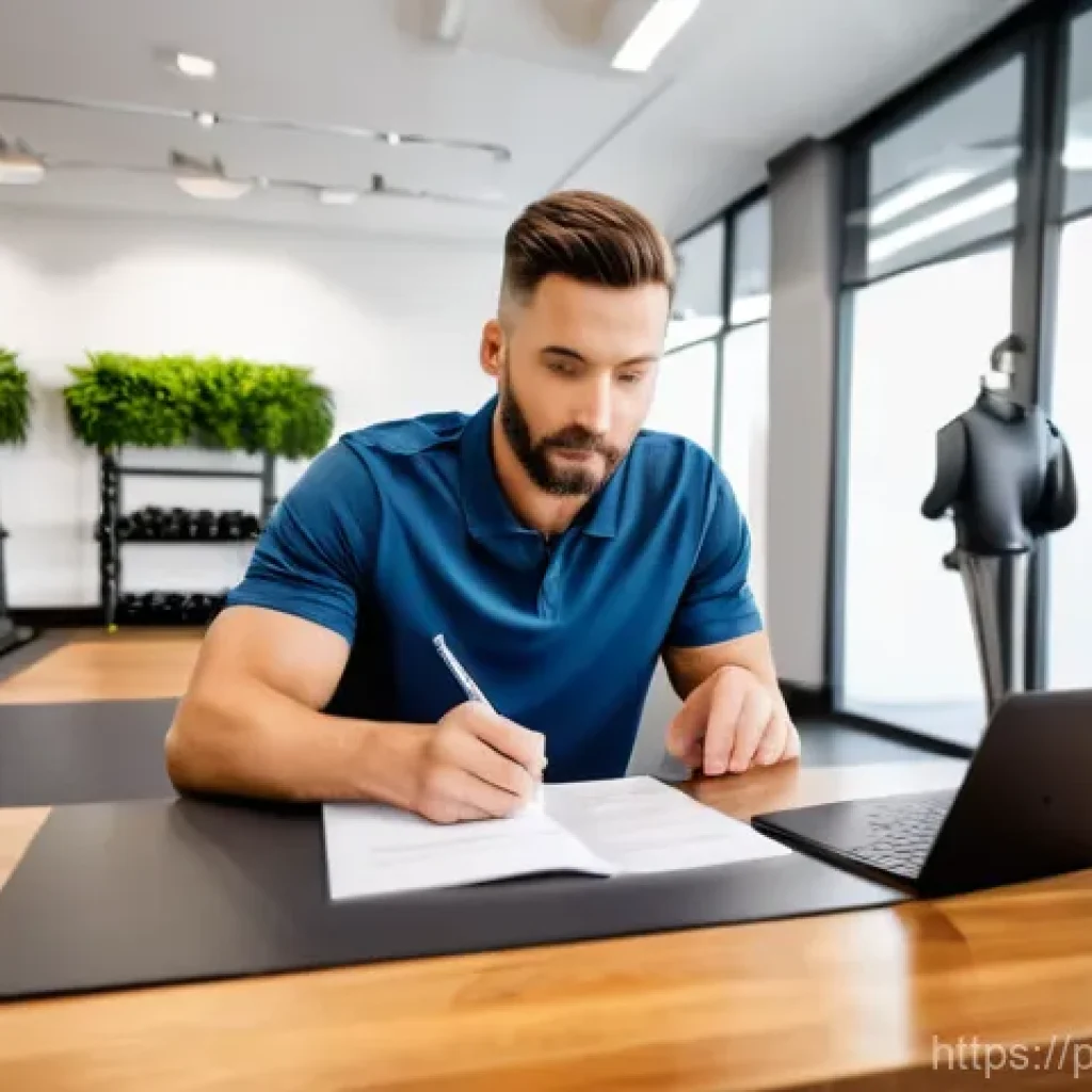 피트니스 경영사와 관련된 법률 지식 - **Prompt: Student Contract Clarity**
A high-resolution, realistic image of a professional and we...